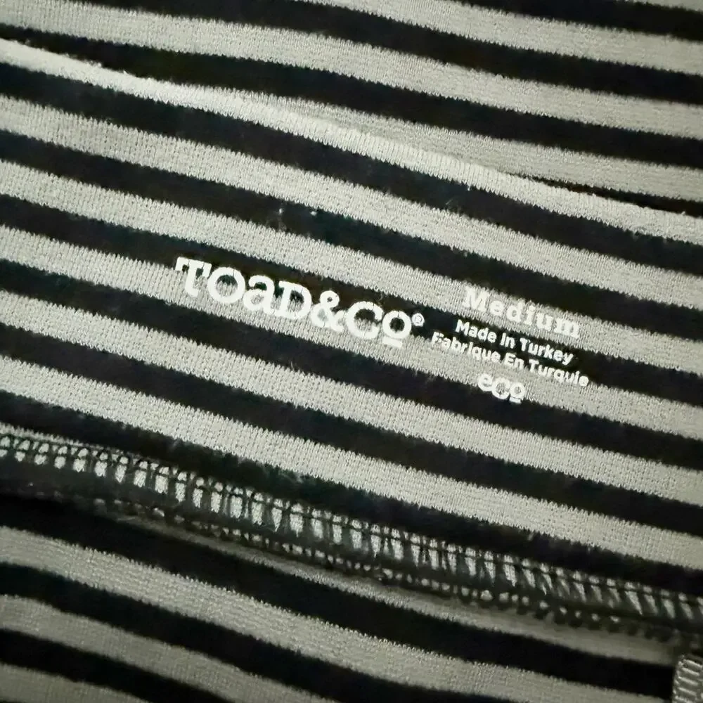 TOAD & CO. | Transita Skirt Black Gray Stripe Striped Pencil Stretch | Medium
